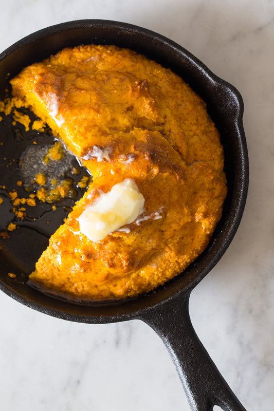 Golden Pumpkin Cornbread Skillet