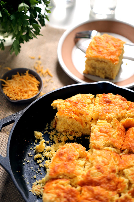 SKILLET CREAM CHEESE & CHEDDAR CORNBREAD