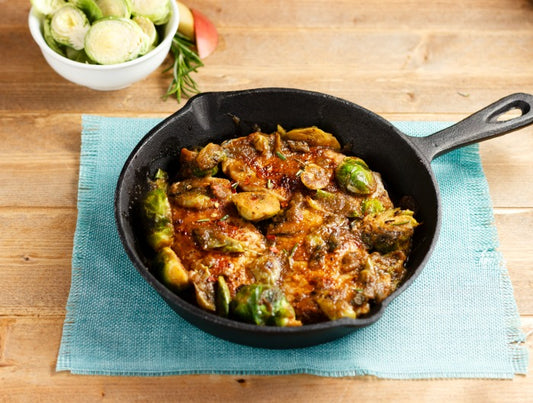 PORK CHOP BACON BRUSSELS SPROUT SKILLET