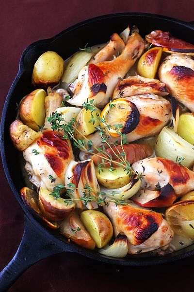 Wonderful Apple Cider Baked Chicken Skillet