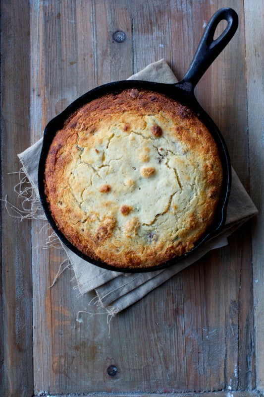 GOLDEN SKILLET ROSEMARY PECAN CORNBREAD