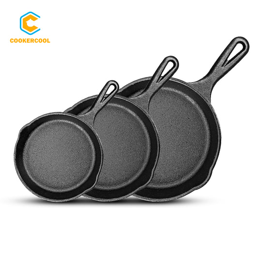 Cast Iron Pre-seasoned Skillet / Set 3-pcs