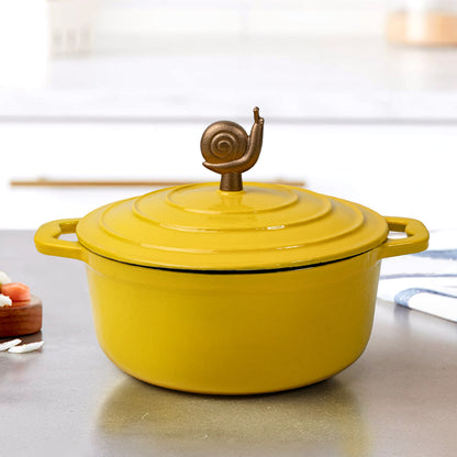 COOKERCOOL Casr Iron Enamel Cookware Set, 3 pezzi, giallo