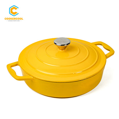 COOKERCOOL Casr Iron Enamel Cookware Set, 3 pezzi, giallo