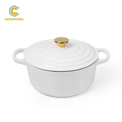 COOKERCOOL Casr чугунная эмалированная голландская духовка, белая