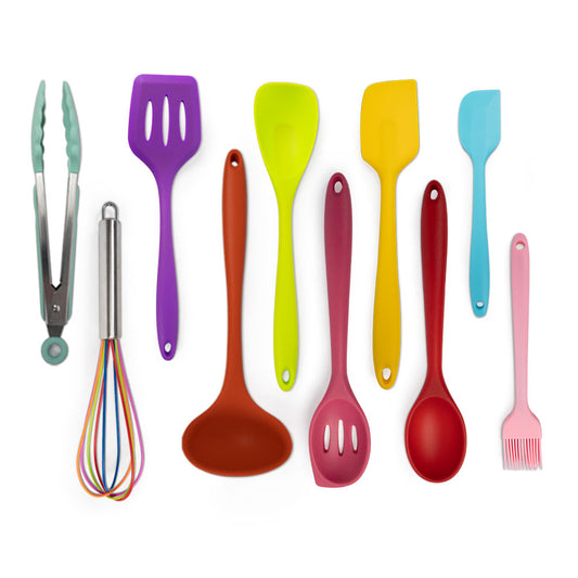 Set di 10 utensili da cucina colorati