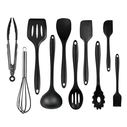 10 pieces silicone utensils set with bucket