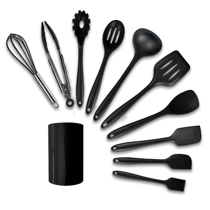 10 pieces silicone utensils set with bucket